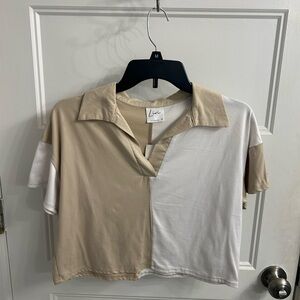 NWT cropped block color top
